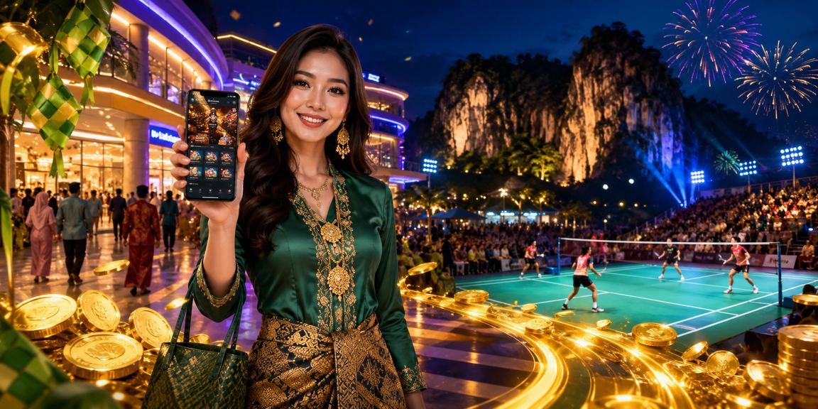 Aplikasi 530i ketika musim Hari Raya di Ipoh dengan paparan sukan maya