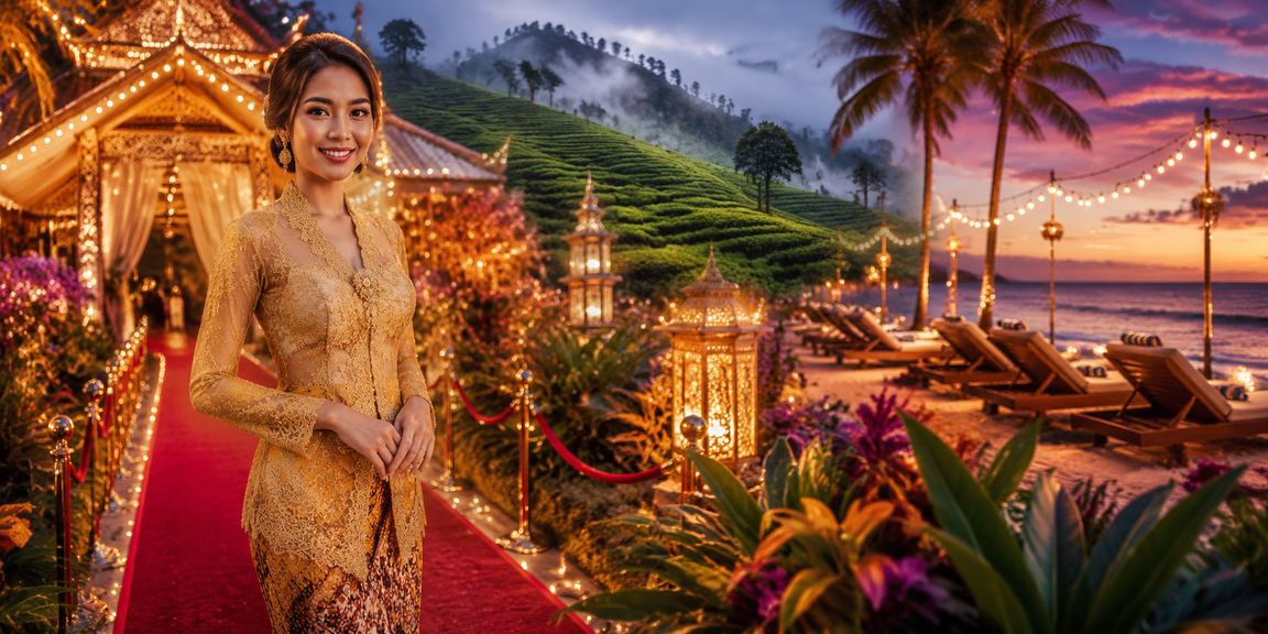 Suasana kasino di Malaysia dengan pemain memakai kebaya